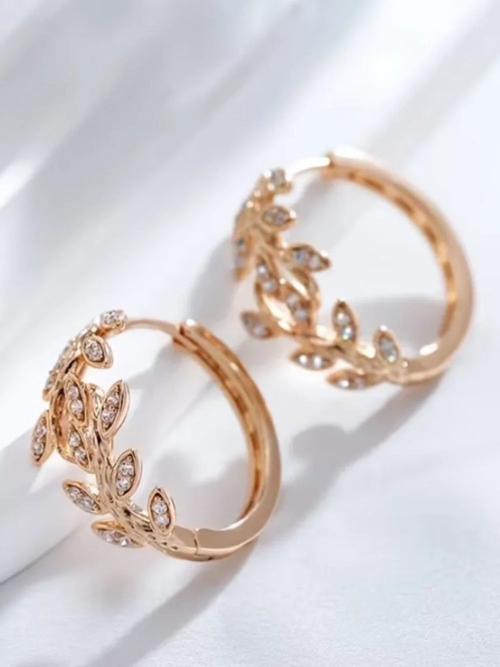 18K Gold Womens 2ct Diamond Small Hoop Earrings Ladies New 18 K Silver Jewelry_4